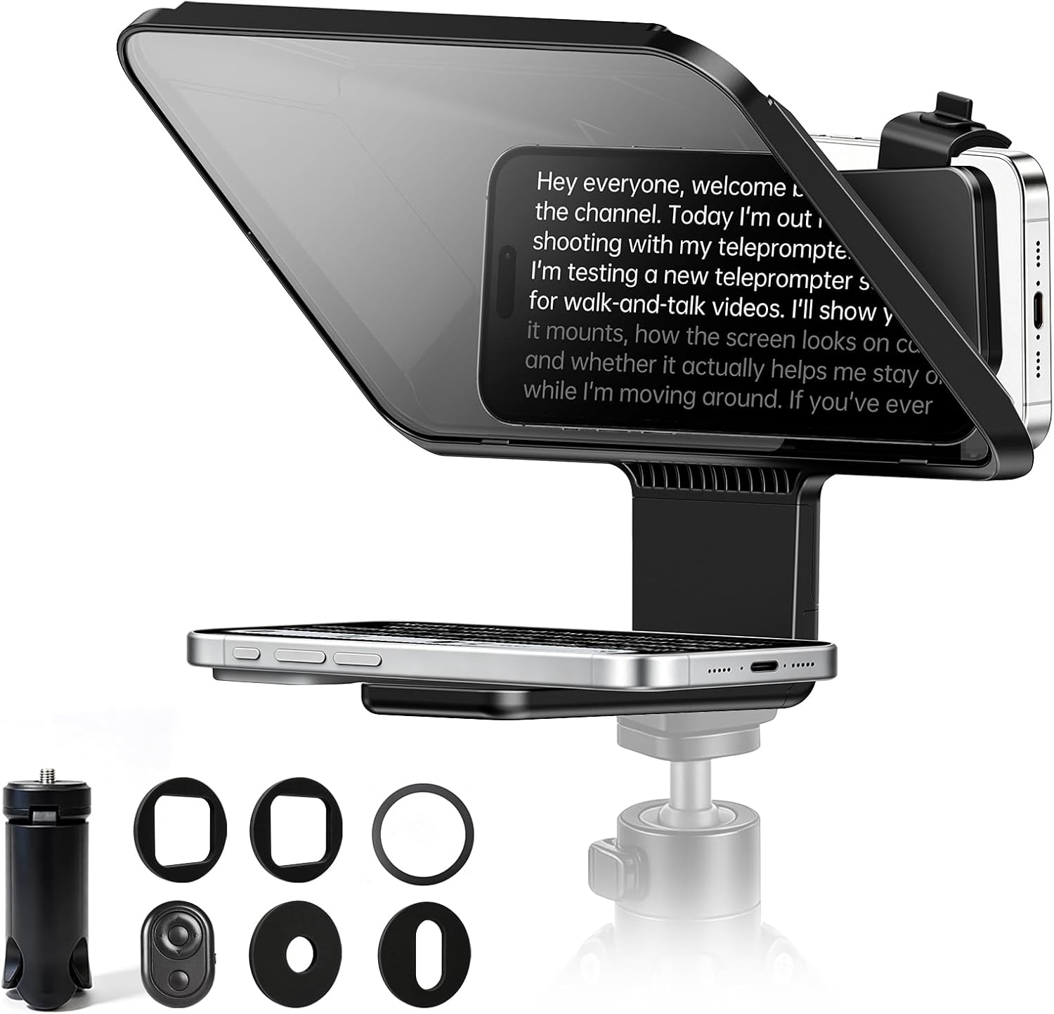 LENSGO Teleprompter for Smartphone with Tripod, Magnetic Base & Remote